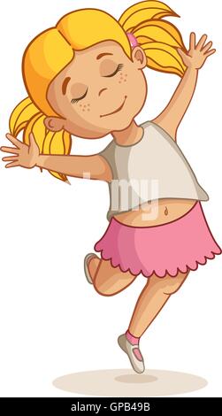 Vector illustration de la danse petite fille. Illustration de Vecteur