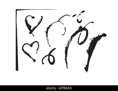 Taches en forme de cœur Illustration de Vecteur