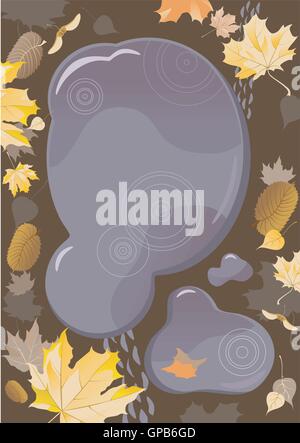 Flaque d’eau automne Illustration de Vecteur