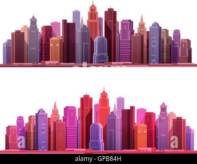 Grande ville moderne avec des gratte-ciel. Bâtiment de construction ou d'icônes. Vector illustration Illustration de Vecteur