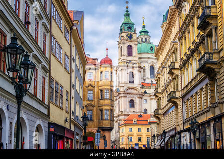 Bâtiments baroques historiques dans le centre de Prague, République Tchèque Banque D'Images
