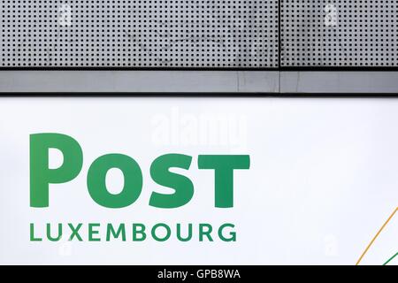 Publiez Luxembourg signe sur un mur Banque D'Images
