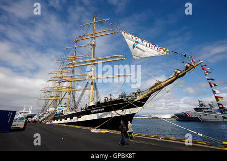 Voilier russe kruzenshtern à quai à Reykjavik Islande Banque D'Images