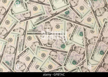 Raccordable de façon transparente et reproductible 5 dollar bills Banque D'Images