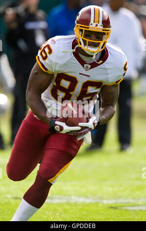 Décembre 13, 2009 ; Oakland, CA, USA ; Redskins de Washington tight end Fred Davis (86) avant le match contre les Raiders d'Oakland au Oakland-Alameda County Coliseum. Oakland 34-13 Washington défait. Banque D'Images