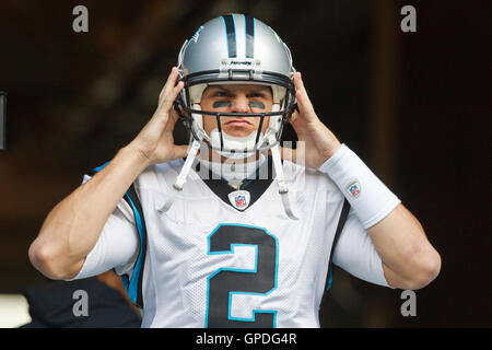 5 décembre 2010, Seattle, WA, USA ; Carolina Panthers quarterback Jimmy Clausen (2) entre dans le champ avant le match contre les Seahawks de Seattle à Qwest Field. Banque D'Images