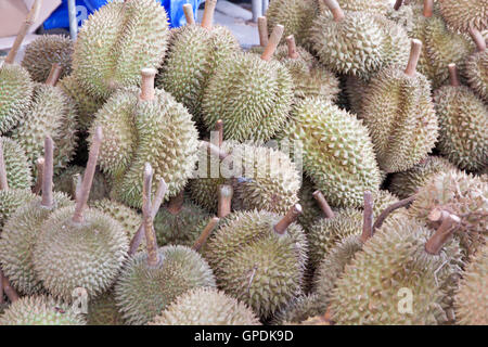 Durian fruit en Thaïlande marché pour la vente Banque D'Images