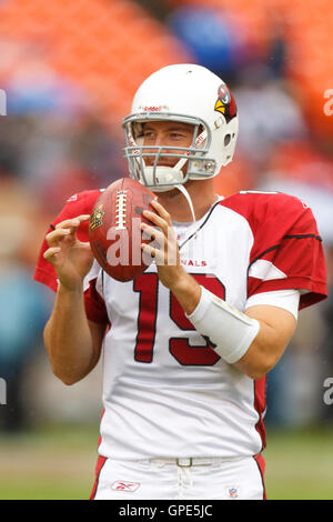 Nov 20, 2011 ; San Francisco, CA, USA ; Arizona Cardinals quarterback John Skelton (19) se réchauffe avant le match contre les san Francisco 49ers à candlestick park de san francisco. défait 23-7 de l'Arizona. Banque D'Images