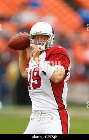 20 novembre 2011 ; San Francisco, CA, États-Unis ; le quarterback des Arizona Cardinals John Skelton (19 ans) se réchauffe avant le match contre les 49ers de San Francisco au Candlestick Park. San Francisco a battu l'Arizona 23-7. Banque D'Images