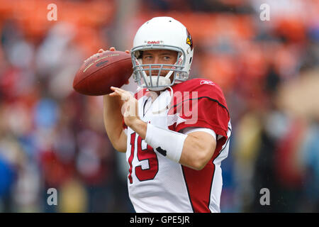 20 novembre 2011 ; San Francisco, CA, États-Unis ; le quarterback des Arizona Cardinals John Skelton (19 ans) se réchauffe avant le match contre les 49ers de San Francisco au Candlestick Park. San Francisco a battu l'Arizona 23-7. Banque D'Images