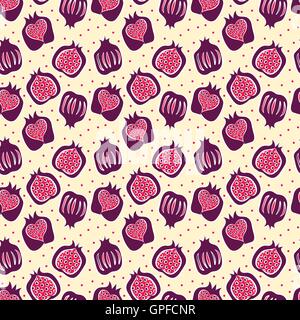 Modèle sans couture avec vecteur de grenade . Illustration de Vecteur