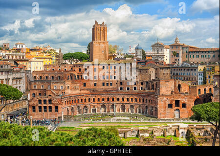 Ruines du Forum de Trajan à Rome, Italie Banque D'Images