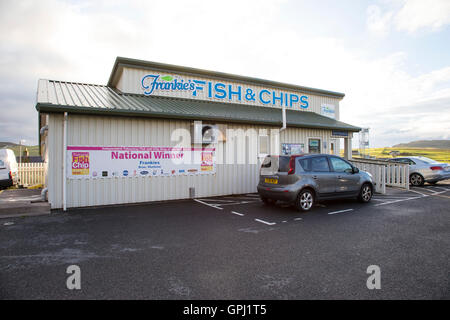 Frankie's fish and chip restaurant à Brae le plus au nord des îles Shetland au Royaume-Uni Banque D'Images