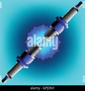 Deux véhicules bougies étincelles ensemble Illustration de Vecteur