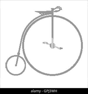 Penny Farthing typique d'un demi-ton en vélo sur un fond blanc. Illustration de Vecteur