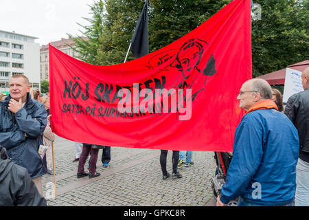 Malmö, Suède. Le 4 septembre, 2016. Des manifestations contre les coupures dans le domaine des soins de santé publique à travers la Suède, ici à Malmö. Tommy Lindholm/Alamy Live News. Banque D'Images