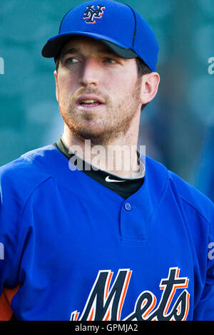 Le 15 juillet 2010, San Francisco, CA, USA ; New York Mets joueur Davis Ike (29) avant le match contre les Giants de San Francisco à AT&T Park. San Francisco New York défait 2-0. Banque D'Images