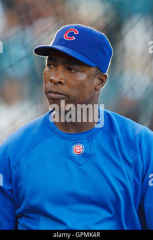 29 août, 2011 ; San Francisco, CA, USA ; le voltigeur des Chicago Cubs alfonso soriano (12) lors de la pratique au bâton avant le match contre les Giants de San Francisco à at&t park. Banque D'Images