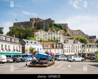 Château Mont Orgueil Gorey Jersey Channel Islands de Square Banque D'Images