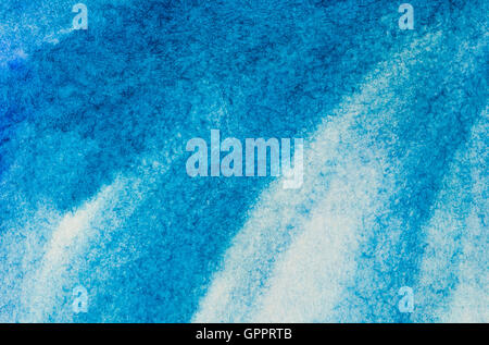Aquarelle bleu texture background. Peint à la main Banque D'Images