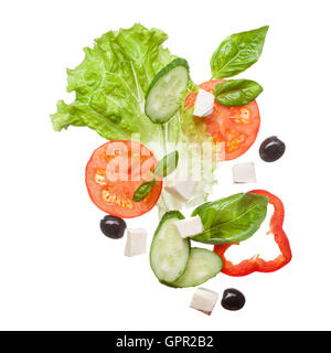 Isolé en salade, blanc Vue de dessus Banque D'Images