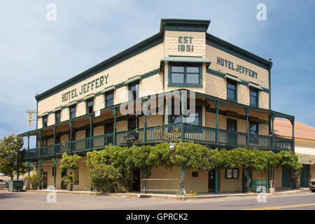 Hôtel historique de la vieille ville de l'ouest à Jeffery Coulterville California USA Banque D'Images