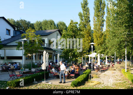 Restaurant 'Uferhaus' au Danube en Orth an der Donau, Donau, Niederösterreich, Autriche, Basse Autriche Banque D'Images