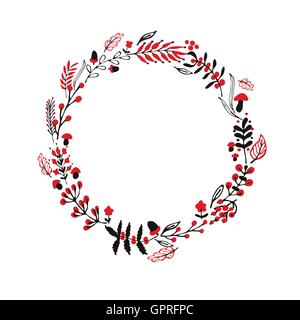 Cadre rond automne Illustration de Vecteur