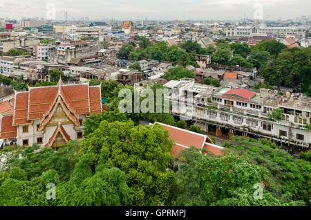 Bangkok (Thaïlande) Vue sur l'horizon du Mont d'Or Banque D'Images