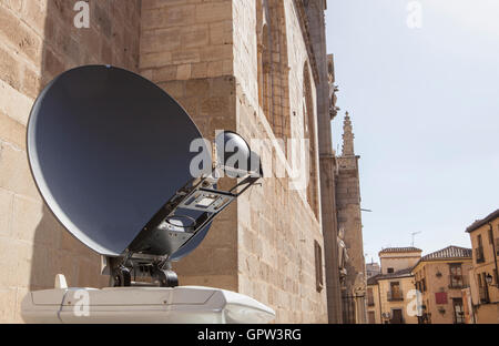 Antenne TV News détail chariot à Tolède, ville vieille ville Banque D'Images