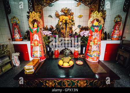 Temple dans le quartier de Datong, Taipei, Taiwan. Banque D'Images