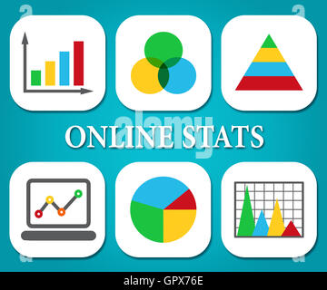 Graphique représentant les entreprises Statistiques en ligne et www Banque D'Images