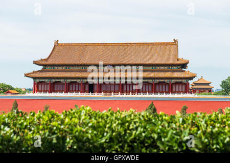 Palais, pagodes, à l'intérieur du territoire de la Cité Interdite Museum à Pékin dans le coeur de la ville, la Chine. Banque D'Images