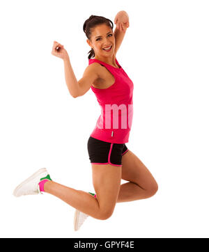 Femme active faisant de l'aérobic pour une danse cardio training Banque D'Images
