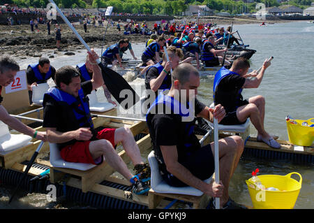 Course de radeau du détroit de Menai, Banque D'Images