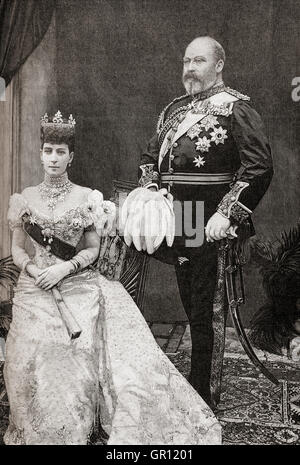 Le roi Édouard VII et La Reine Alexandra. Édouard VII, 1841 - 1910. Roi du Royaume-Uni et les Dominions britanniques et empereur des Indes. Alexandra de Danemark, 1844 - 1925. Reine consort du Royaume-Uni de Grande-Bretagne et d'Irlande et impératrice consort de l'Inde en tant qu'épouse d'King-Emperor Édouard VII. Banque D'Images