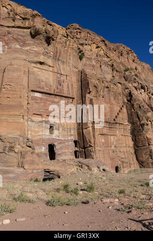 La tombe de la soie - l'un des tombeaux royaux. Petra, Jordanie. Pas de personnes Banque D'Images