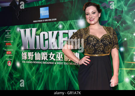 Hong Kong. 5 septembre, 2016. méchant, le West End et de Broadway, la sensation est venir à hong kong avec leur uk exprimés. Jacqueline hughes qui joue elphaba, la méchante sorcière de l'ouest, parle et chante à l'intention des médias locaux à venir de leur tournée asiatique crédit : jayne russell/Alamy live news Banque D'Images