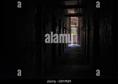 Une fois qu'une partie de l'original avant de workhouse St Mary's est devenu un hôpital sont les cellules Vagrant dans Melton Mowbray, Leicestershire. Banque D'Images