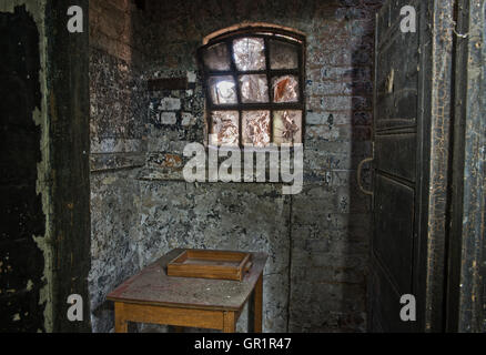 Une fois qu'une partie de l'original avant de workhouse St Mary's est devenu un hôpital sont les cellules Vagrant dans Melton Mowbray, Leicestershire. Banque D'Images