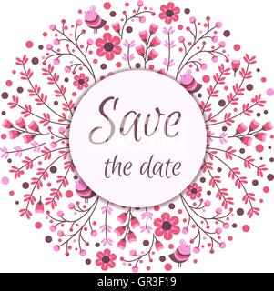 Ensemble d'images. floral vecteur Cute collection de couronnes faites de feuilles et de fleurs à la main. Ensemble vintage pour des invitations. enregistrer les cartes de date et d'autres. Illustration de Vecteur