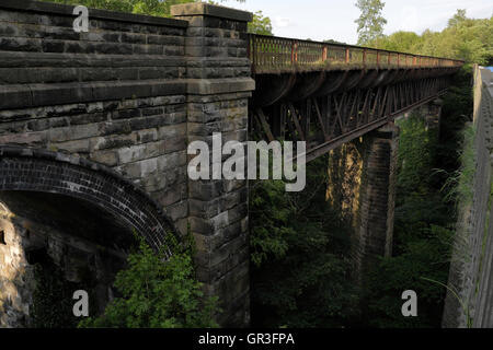 Miles Dale viaduc, ligne de chemin de fer désaffectée, Derbyshire, Royaume-Uni Banque D'Images