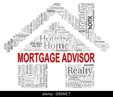 Conseiller en prêts hypothécaires de l'immobilier et la propriété indiquant Banque D'Images