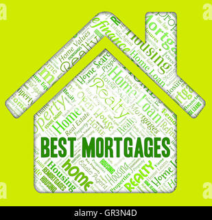 Meilleures Hypothèques indiquant l'immobilier et de l'Emprunt Banque D'Images