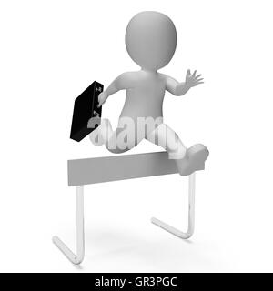 Caractère Signification obstacle escalader et résoudre le rendu 3D Banque D'Images