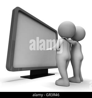 Moniteur écran plat vide Sens et regardé le rendu 3D Banque D'Images