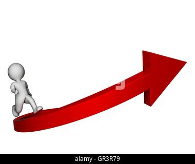 Caractère Signification augmenter avec succès la réussite et le progrès le rendu 3D Banque D'Images