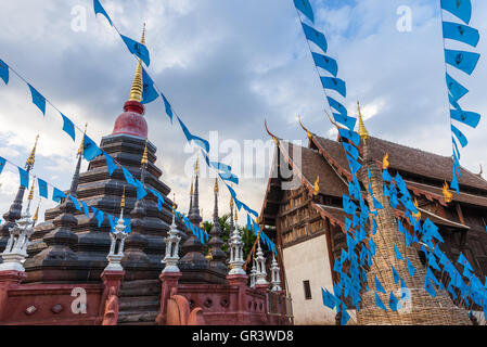 Wat Phan Tao, l'un des plus anciens temples en bois à Chiang Mai, Thaïlande. Banque D'Images