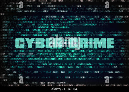 La cybercriminalité texte écrit plus de code chiffré illisible Banque D'Images
