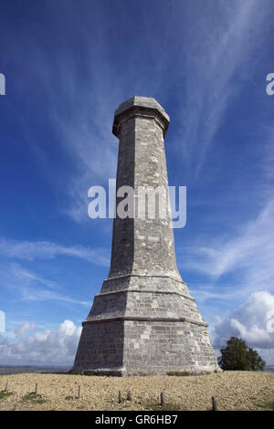 Le Monument à Hardy au bas noir près du village de Portesham de Dorset, en mémoire du vice-amiral sir Thomas Masterman Hardy, Banque D'Images